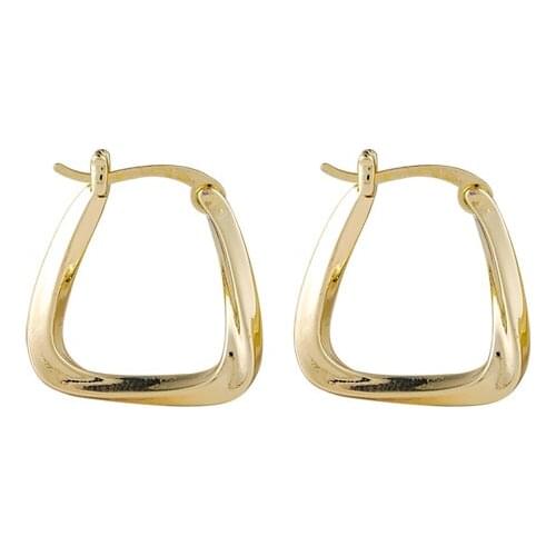 QiLuxy New Fashion Geometric Twistde Hoop Earrings Simple Punk Metal Earrings for Women Statement Party Jewelry