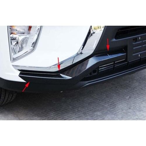 Carbon Fiber ABS Front Corner Protector Center Grille Trim For 2017-2020 Mitsubishi Eclipse Cross 2PCS