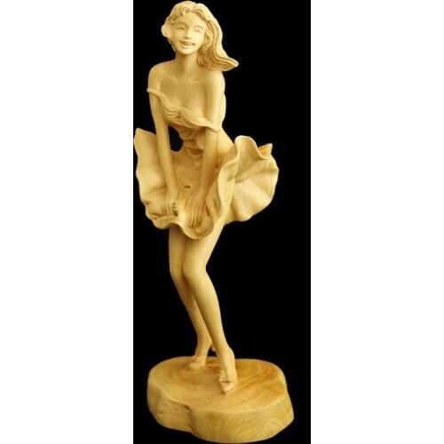 Boxwood carvings, beautiful characters, crafts, ornaments, home decoration gifts, Wenwan handles, Monroe