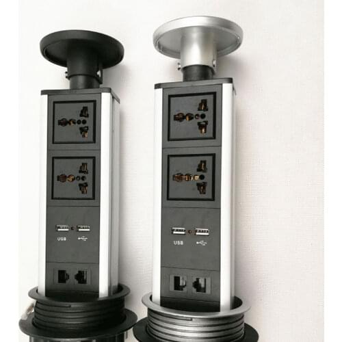 Pop UP/Working table socket/hidden/Universal power / EU plug / USB Charging RJ45 office desktop socket / kitchen socket TM-06