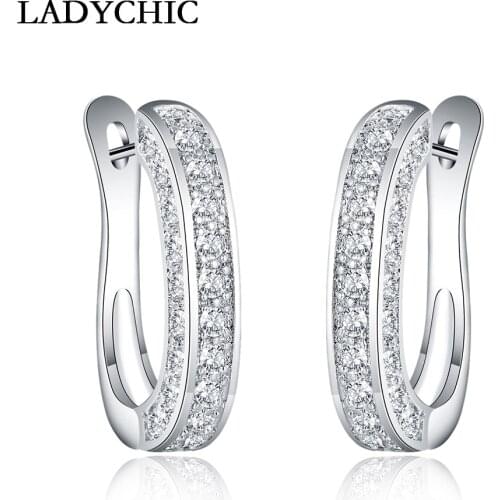 LADYCHIC Luxury Austrian Tiny AAA Cubic Zircon Inlay Drop Earrings for Women Beautiful Trendy Crystal Jewelry Earrings LE1005
