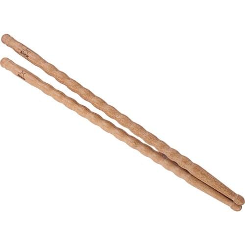 1 Pair Corrugated Pattern Bamboo Drumsticks 5A Drum Sticks Durable Practical Stick Percussion Accessory