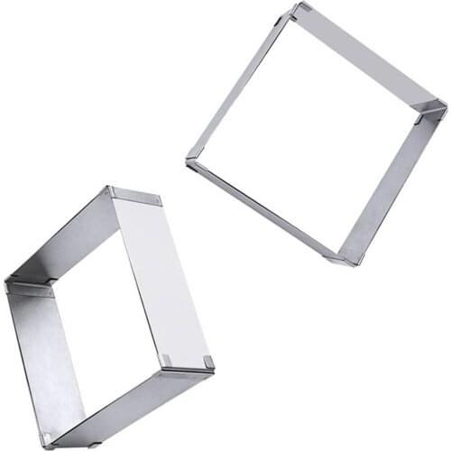 1* Adjust Cake Mold Stainless Steel 6\"-11\" Mousse Ring Square Mold Border Paste Film Square Cake Mold In Stock