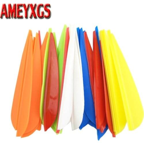 100pcs Archery Arrow Feather 3" Drop Shape Rubber Feather TPU Fletching Vanes Archery Arrow Feather Hunting Accessory