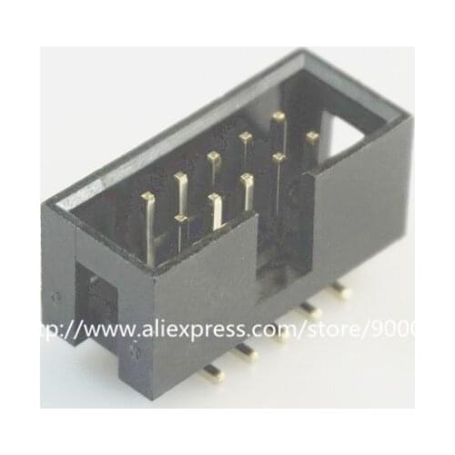 250 Pcs / Tape & Reel SMT 2.54mm 2x5 Pin 10 P shrouded Box header IDC Socket straight Male 2 rows 2.54 SMD PCB reflow solder