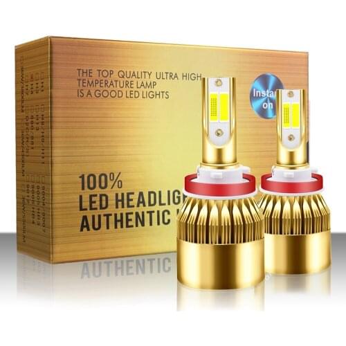 2X H1 H3 led headlight H4 H7 H8 H9 H11 9005 hb3 9006 hb4 9012 hir2 880 Car Auto COB LED Headlamp lampada 12V 3000K 6000K 6000LM