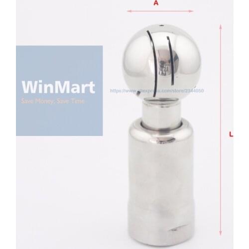 3/4" BSP DN20 Female Thread 304 Stainless Steel Sanitary Thread Rotary Spray Ball Tank Cleaning Ball