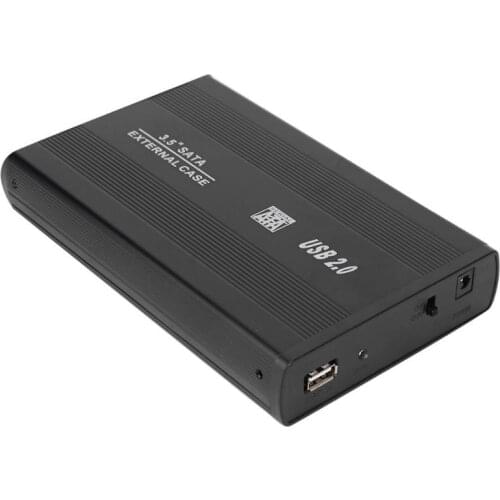 3.5 inch Hard Disk Drive Case SATA to USB2.0 Adapter External HDD Enclosure Portable Alloy SATA to USB2.0 HDD Enclosure Case EU