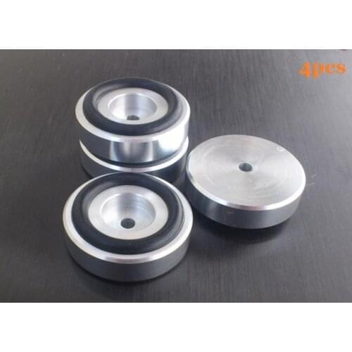 4 pcs Silver Speaker AMP DAC CD Spike Base Pad Isolation Feet Improve Sound 39X10mm