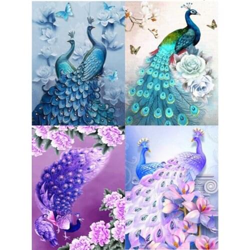 5D Diamond Painting Peacock Cross Stitch Embroidery Animal Full Drill Square Rhinestone Home Decor Gift