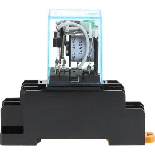 8 Pin MY2NJ Relay 24 V DC Small Relay 5A DPDT Coil With Base Socket