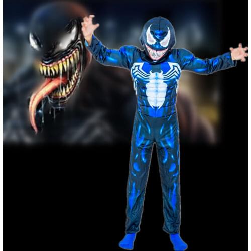 Childrens Avengers Venom Spiderman Cosplay Costume Boy Girl Halloween Superhero Muscle/Tights Jumpsuit