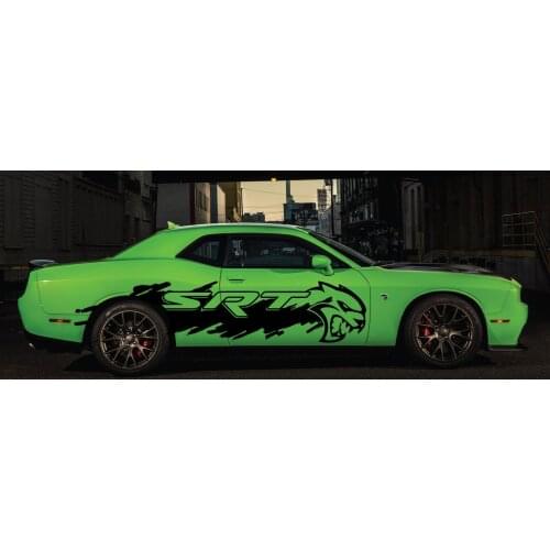 For 2Pcs Dodge Challenger Charger Hellcat Splash Grunge Vinyl Decal Graphic Hell Cat