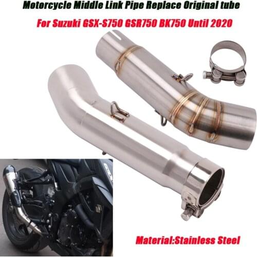 For Suzuki GSR750 GSX-S750 BK750 Until 2020 Middle Link Pipe Stainless Steel Replace Original Tube Conneting 51mm Exhaust System