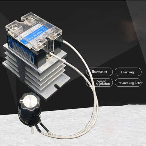 AC Motor Speed Controller Switch AC 220V 17KW High Power SCR Voltage Regulator Governor Knob Switch with Thermostat Dimming