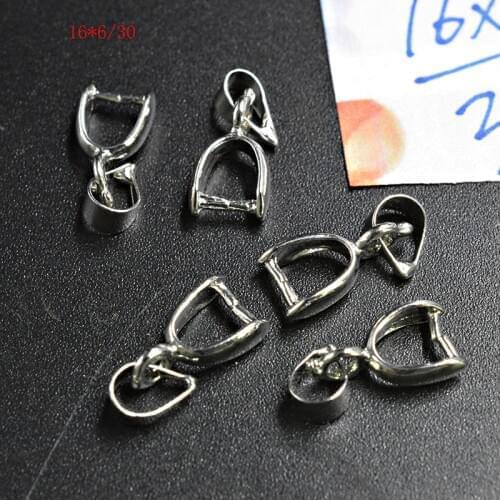 FLTMRH 15pcs 16*6mm Pendant Clasps Pinch Clip Bail Charm Hooks For DIY Choker Necklace Connector Jewelry Findings