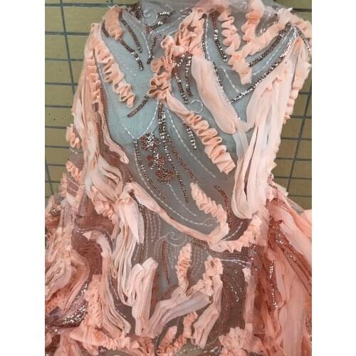 French lace fabric embroidery tulle net fabric L-828815 for bridal dress