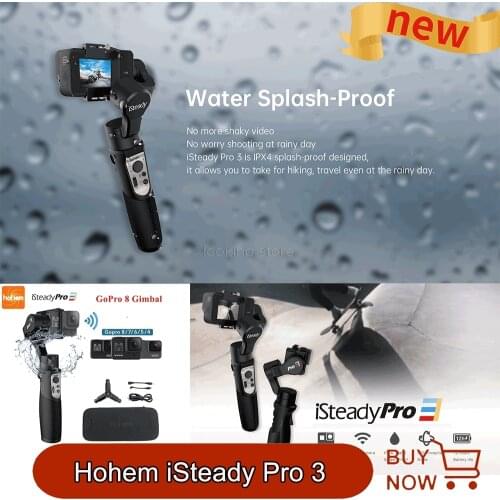 Hohem iSteady Pro 3 / Pro 2 Splash Proof 3-Axis Handheld Gimbal Stabilizer for GoPro Hero 8/7/6 DJI Osmo RX0 SJCAM Action Camera