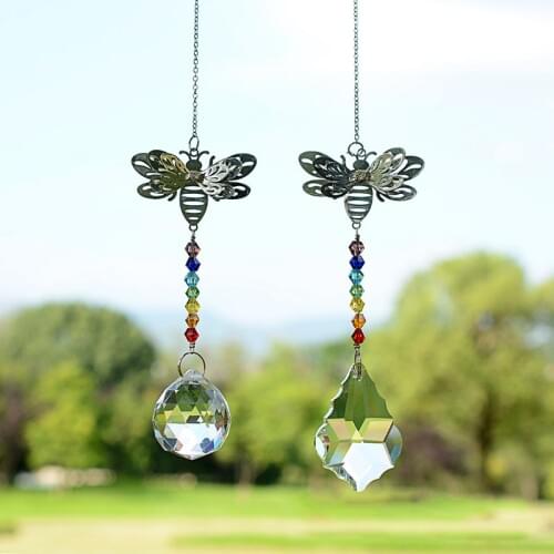 Crystal Prism Suncatcher Rainbow Hanging Ball Pendant Home Wedding Decoration Ornaments Angel Figurine Xmas Gifts