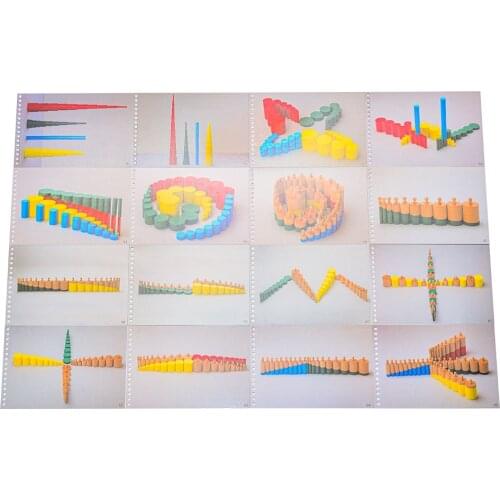 Baby Toy Montessori Knobless Cylinders Blocks Guiding Cards Sensorial Early Child Education Preschool Kids Brinquedos Juguetes