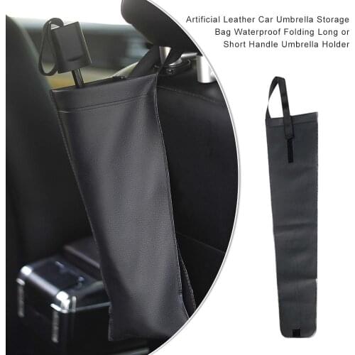 Artificial Leather Car Umbrella Cover Storage Bag Waterproof Folding Long Short Umbrella Case Universal for Car Auto Seat Back