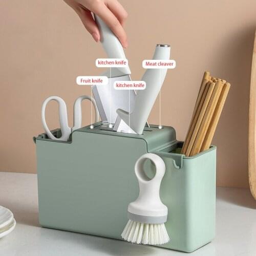 Chopsticks Cage Rack Storage Box Drain Spoon Bucket Household Kitchen Wall-Mounted Free Punch Chopstick Holder Kitchen Supplies