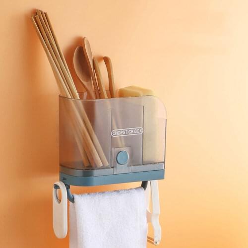 Nordic Style Kitchen Drain Chopsticks Cage ABS Desktop Partition Rack Hollow Cutlery Drainer Spoon Fork Knife Shelf Holder