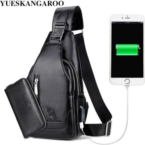 Summer Men Chest Bag Single Strap Sling Bags Leather Male Travel Crossbody Bags Vintage Chest Pack Business Messenger Bag