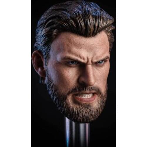 1/6 Scale U.S Captain Angry Male Man Boy Soldier Head Model for 12 inches Action Figure Body Toys Collection Head Carving