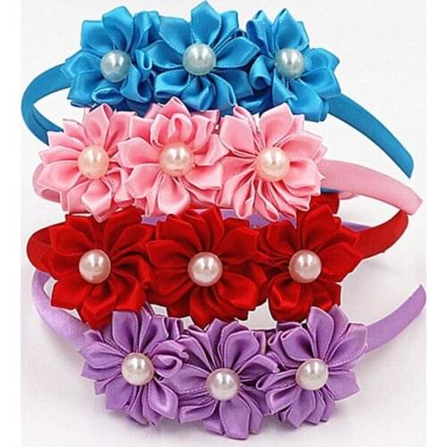 Cute Hairband Pearl Flower Hair Accessories Beautiful pearl Headband Princess Headwear Head hoop of hair for girls headband