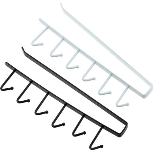 Multifunction Matel Hook Cupboard Mug Holder Shelf Mug Hooks Rack Hanger Coffee Cup Storage Holder For Kitchen Accessories