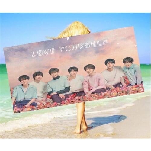 Mens Singing Group Beach Towel Korean 3d Printed Bath Travel Sport Shower Towels Personalized Fans Gift Custom Blanket Swimming