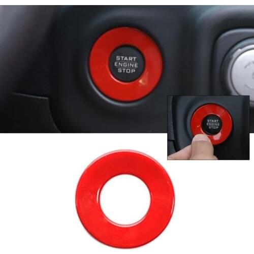 100% Brand New Red Car Engine Start Stop Button Ring Trim Decor For 2018-2021 Jeep Wrangler JL Button Ring Trim