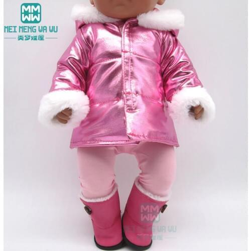 Clothes for doll Fur collar Coat fit 18inch 43-45cm baby toy new born doll and American doll accessories