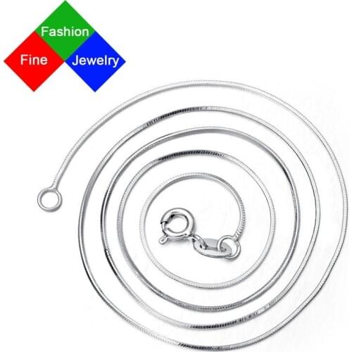 Red Trees Fine Jewelry Real 925 Sterling Silver Snake Chain Necklace For Women Without Stone 16/18 Inch