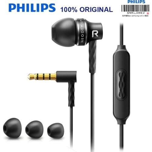New Philips Wired Headset SHE9105 with Controller 3.5mm Jack 3 Silicon Earmuffs Earphone for Galaxy S9 S9plus P20 SHE9105