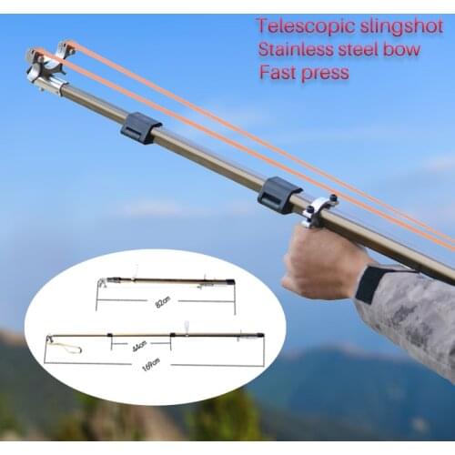 New Telescopic Hunting Slingshot Laser Aiming Catapult Shooting Fishing Slingshot Stainless Steel Bow Head Outdoor Accessorie
