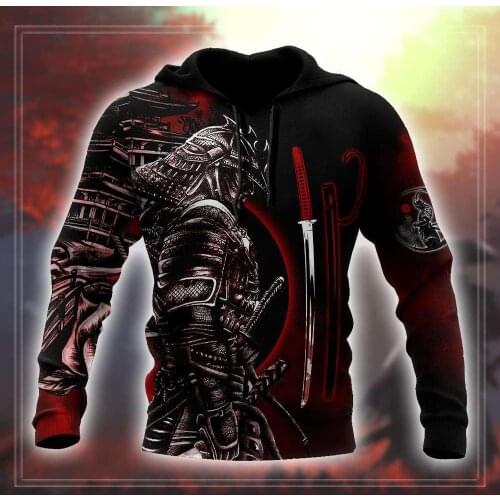 Samurai Tattoo 3D All Over Printed Unisex Deluxe Vintage Hoodie Men Sweatshirt Streetwear Zip Pullover Casual Jacket Tracksuit