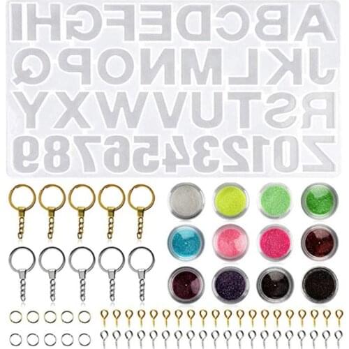 Crystal Epoxy Resin Mold Capital Letters Pendant Casting Silicone Mould DIY Crafts Jewelry Making Tools