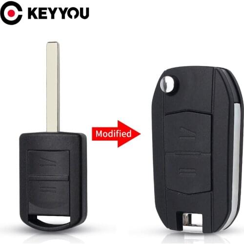 KEYYOU For Vauxhall Corsa C Combo Tigra Meriva Agila Folding Car Key Shell Case Modified Fob Fob Opel 2 Buttons Remote Flip Key