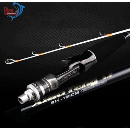 RoseWood Ultra-Soft Carbon Fiber Raft Fishing Rod Spiral Guide Ring Design 1.6m 2 Section Ultra Light Saltwater