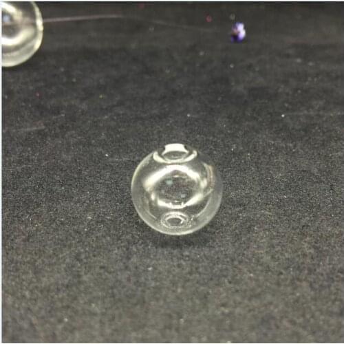 Super deal 50pcs/lot 16mm clear round glass globes bubble with 3mm double hole glass vial glass bottle jewelry finding pendant