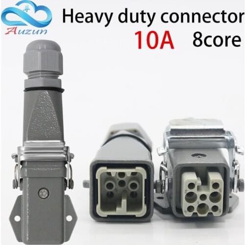 Heavy-duty connector 8 (7+ 1) core HA-008-3 air plug horizontal cold pressure hot channel flow waterproofing