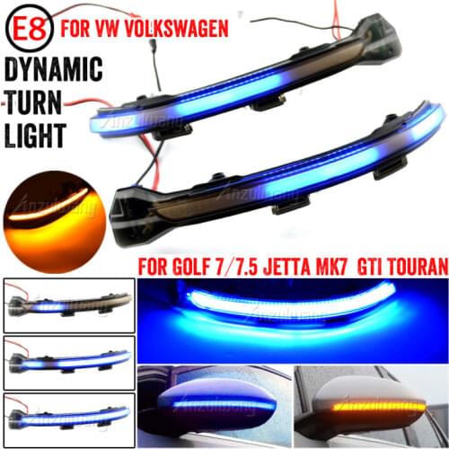 For VW Golf 7 MK7 7.5 GTI R Sportsvan Touran L II LED Dynamic Turn Signal Light Flasher Flowing Water Blinker Flashing Light