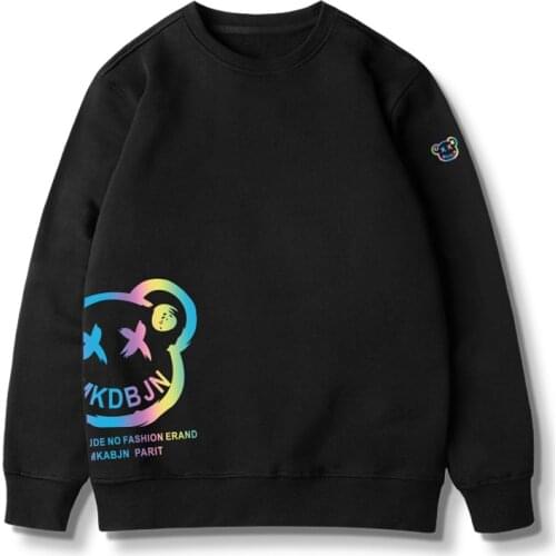 Reflective Rainbow Sweatshirt The devil Autumn Winter Sweatshirts Fashion Streetwear Clothes Cotton Pullover Hoodies Sweatshirt