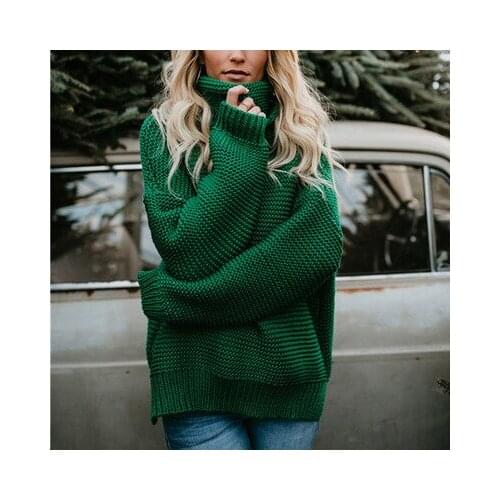 Women Turtleneck Sweaters Autumn Winter 2020 Pull Jumpers European Casual Twist Warm Sweaters Female oversized sweater Pull