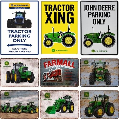 Tractor Metal Signs Vintage Tin Plate Painting Retro Iron Picture Classical Wall Decoration For Farm House Garage Parking Area