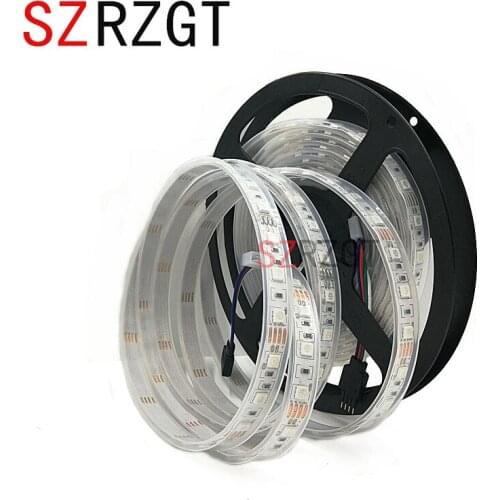 IP67 Waterproof 12V LED Strip 5050 Flexible Led Tape+Milky Cover 60leds/m RGB 5m/roll Ribbon For Kitchen Use