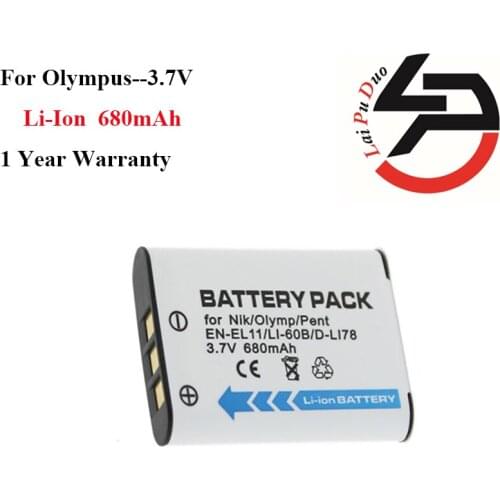 High Quality 680mAh New Replacement Battery For Olympus EN EL11 EN-EL11 W80 DLI78 D-LI78 EN-EL11 Li-60B FE-370 DB-L70