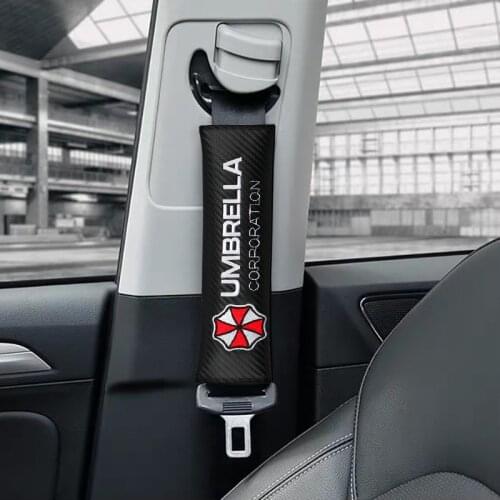 Carbon Fiber Umbrella Corporation Emblem Seat Belt Shoulder Protection Cushion For Suzuki Ford Toyota KIA Honda Accessories